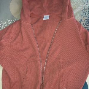 Aritzia Tna salmon Thermal zip up